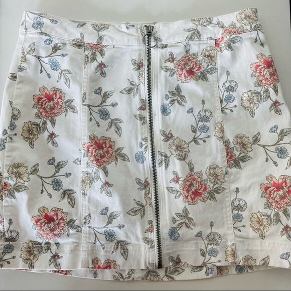 TINSELTOWN ASOS White Pink Soft Floral Zip Vintage Retro 90s y2k Mini Skirt 29 - Picture 4 of 7